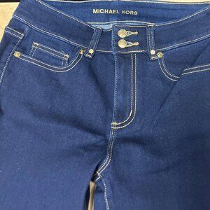 Michael Kors Basics Dark Wash Straight Leg Women's Jeans Size 16 Zip Button